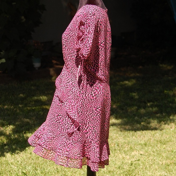 Bar III Dotted Short Sleeve Fit And Flare Mini Dress - Picture 4 of 6